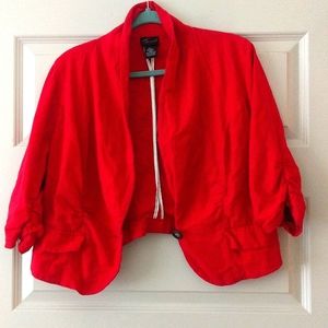 Torrid Cropped Blazer, Size 16/18, Red